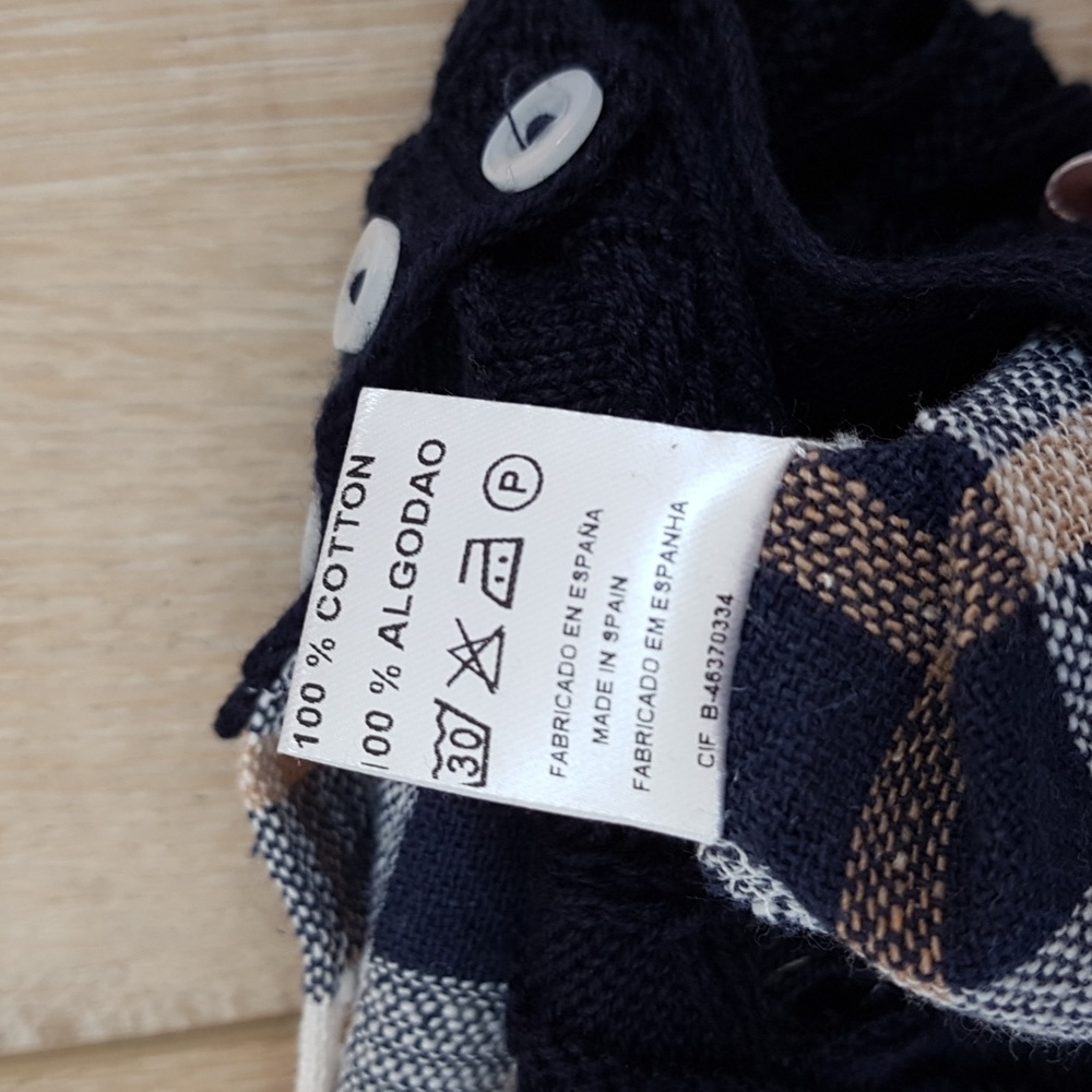 Juliana Baby Girl Plaid Navy & Tan Romper 3-6 months - Picture 5 of 5